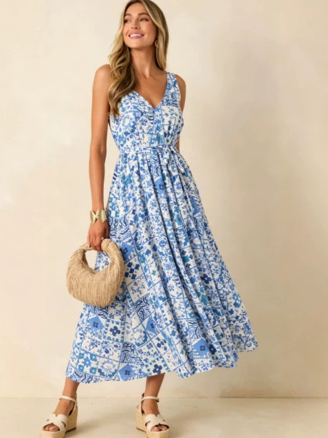 Linen Dress Wrap - Лето 2026. Женское платье большого размера
