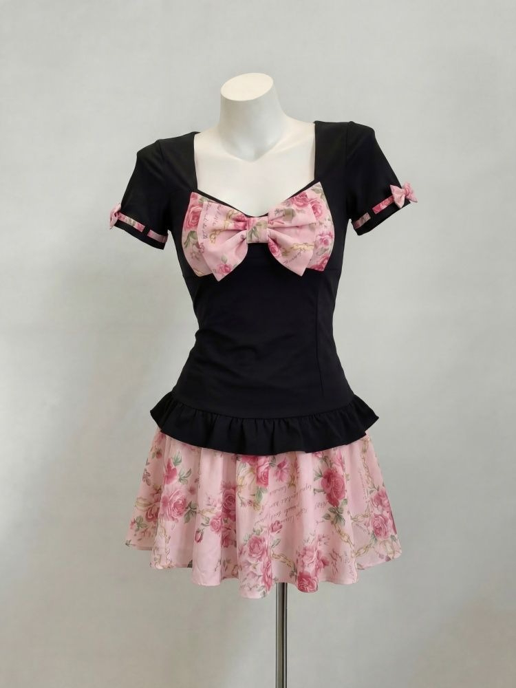Romper Floral Print - Женский комплект из двух предметов с