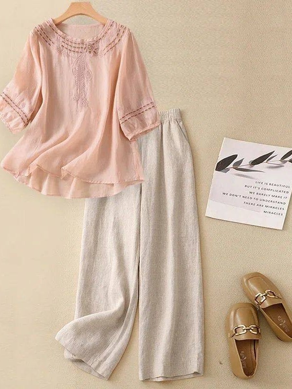 Элитный хлопково-льняной компл – обзор и цена Linen Pant Wide